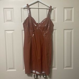 Sexy Faux Liquid Leather dress